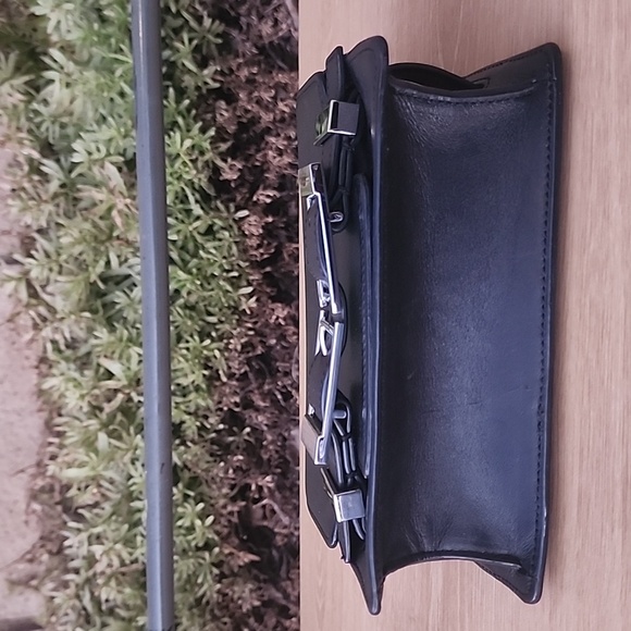 A. L. C.  Black Davenport Genuine Leather Purse Crossbody Handbag Bag - Picture 5 of 13